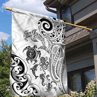 New Zealand Sea Animals with Maori Tribal Tattoo Garden Flag White Color LT03 - Polynesian Pride