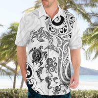 New Zealand Sea Animals with Maori Tribal Tattoo Hawaiian Shirt White Color LT03 - Polynesian Pride