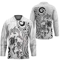 New Zealand Sea Animals with Maori Tribal Tattoo Hockey Jersey White Color LT03 - Polynesian Pride