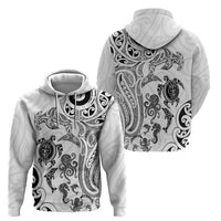 New Zealand Sea Animals with Maori Tribal Tattoo Hoodie White Color LT03 - Polynesian Pride