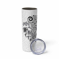 New Zealand Sea Animals with Maori Tribal Tattoo Skinny Tumbler White Color LT03 - Polynesian Pride