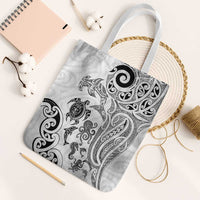 New Zealand Sea Animals with Maori Tribal Tattoo Tote Bag White Color LT03 White Strap One Size White - Polynesian Pride