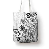 New Zealand Sea Animals with Maori Tribal Tattoo Tote Bag White Color LT03 - Polynesian Pride