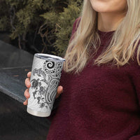 New Zealand Sea Animals with Maori Tribal Tattoo Tumbler Cup White Color LT03 - Polynesian Pride
