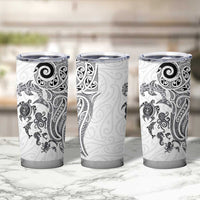 New Zealand Sea Animals with Maori Tribal Tattoo Tumbler Cup White Color LT03 - Polynesian Pride