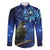 New Zealand Tui Bird Matariki Family Matching Off Shoulder Short Dress and Hawaiian Shirt Maori New Year with Galaxy Fern