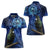 New Zealand Tui Bird Matariki Women Polo Shirt Maori New Year with Galaxy Fern