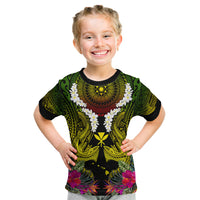 Hawaii Kanaka Maoli Kid T Shirt Double Shark and Hibiscus Flowers