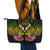 Hawaii Kanaka Maoli Leather Tote Bag Double Shark and Hibiscus Flowers