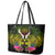 Hawaii Kanaka Maoli Leather Tote Bag Double Shark and Hibiscus Flowers