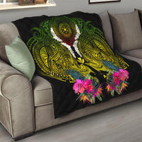 Hawaii Kanaka Maoli Quilt Double Shark and Hibiscus Flowers