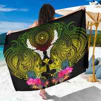 Hawaii Kanaka Maoli Sarong Double Shark and Hibiscus Flowers