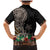 Samoa Siapo Polynesian Art Family Matching Mermaid Dress and Hawaiian Shirt Tropical Flowers and Tatau Pattern Brown