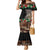 Samoa Siapo Polynesian Art Family Matching Mermaid Dress and Hawaiian Shirt Tropical Flowers and Tatau Pattern Brown