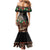 Samoa Siapo Polynesian Art Family Matching Mermaid Dress and Hawaiian Shirt Tropical Flowers and Tatau Pattern Brown
