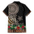 Samoa Siapo Polynesian Art Hawaiian Shirt Tropical Flowers and Tatau Pattern Brown