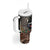Samoa Siapo Polynesian Art Tumbler With Handle Tropical Flowers and Tatau Pattern Brown