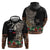 Samoa Siapo Polynesian Art Zip Hoodie Tropical Flowers and Tatau Pattern Brown