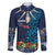 Samoa Siapo Polynesian Art Family Matching Mermaid Dress and Hawaiian Shirt Tropical Flowers and Tatau Pattern Navy