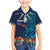Samoa Siapo Polynesian Art Family Matching Mermaid Dress and Hawaiian Shirt Tropical Flowers and Tatau Pattern Navy