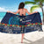 Samoa Siapo Polynesian Art Sarong Tropical Flowers and Tatau Pattern Navy