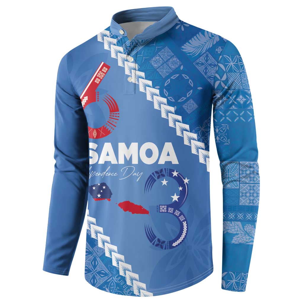 Samoa Independence Day Button Sweatshirt Anniversary 63th-Siapo Art