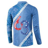 Samoa Independence Day Button Sweatshirt Anniversary 63th-Siapo Art