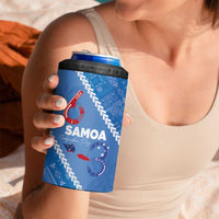 Samoa Independence Day 4 in 1 Can Cooler Tumbler Anniversary 63th-Siapo Art