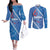 Samoa Independence Day Couples Matching Off The Shoulder Long Sleeve Dress and Long Sleeve Button Shirt Anniversary 63th-Siapo Art