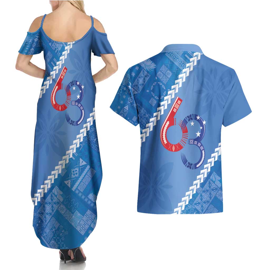 Samoa Independence Day Couples Matching Summer Maxi Dress and Hawaiian Shirt Anniversary 63th-Siapo Art