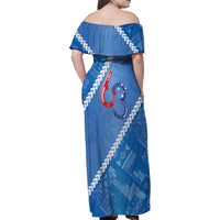 Samoa Independence Day Family Matching Off Shoulder Maxi Dress and Hawaiian Shirt Anniversary 63th-Siapo Art
