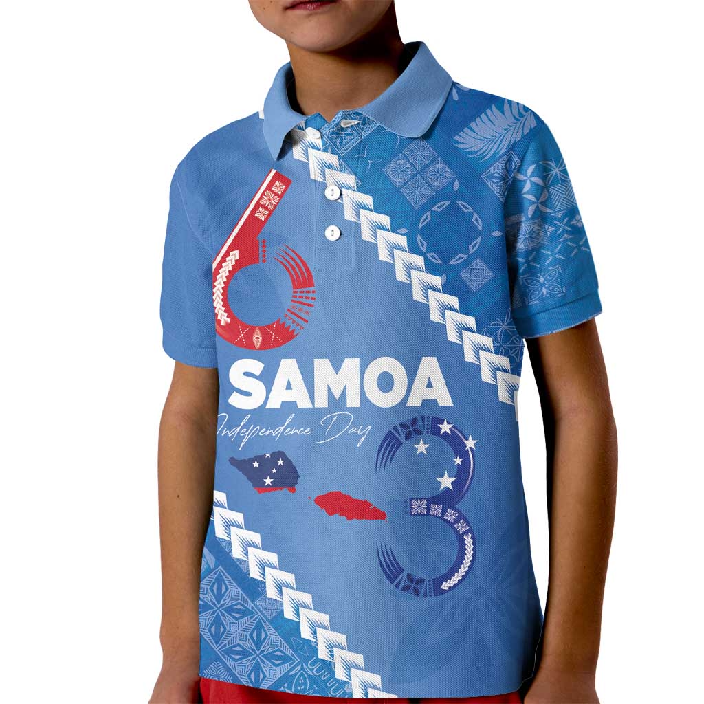 Samoa Independence Day Kid Polo Shirt Anniversary 63th-Siapo Art