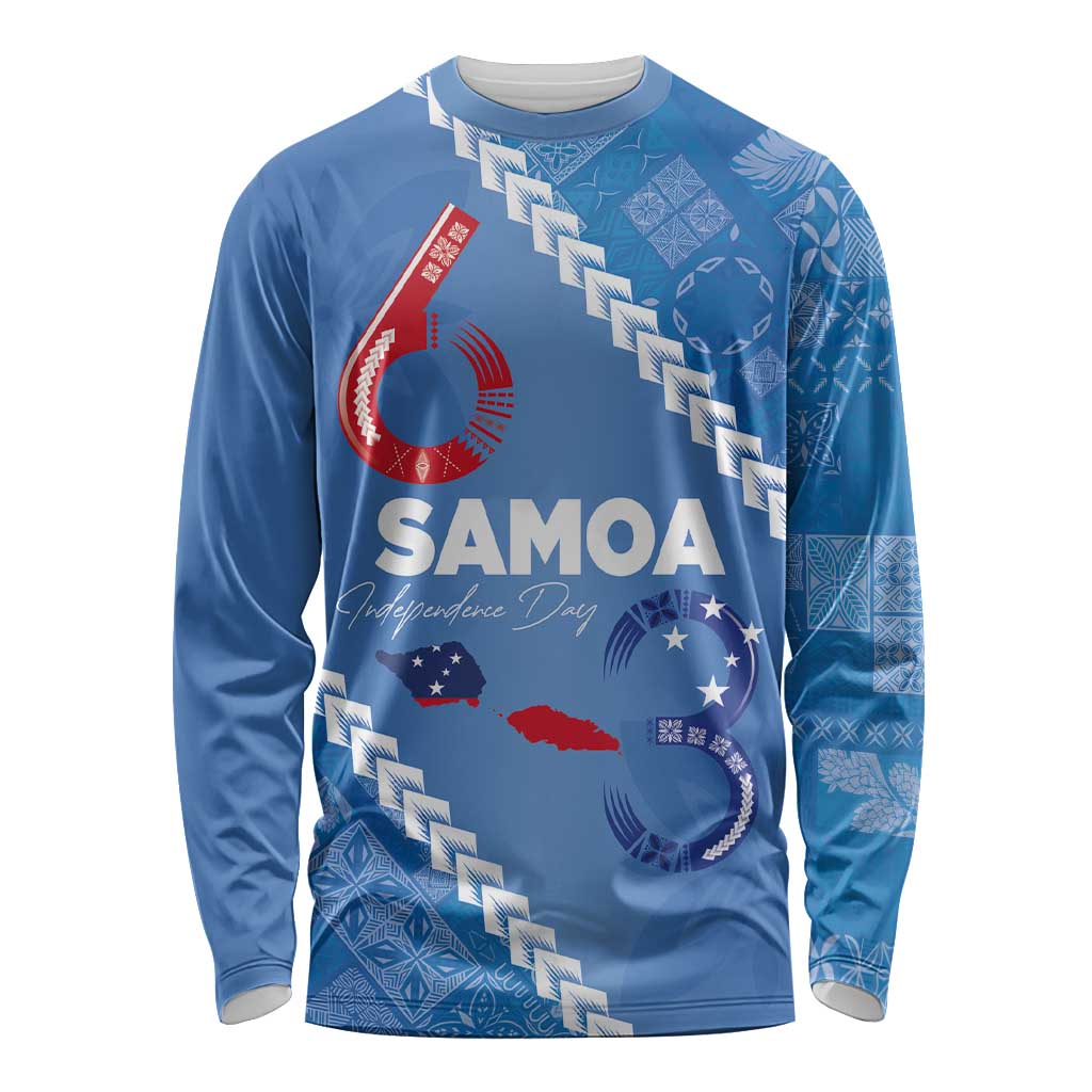 Samoa Independence Day Long Sleeve Shirt Anniversary 63th-Siapo Art