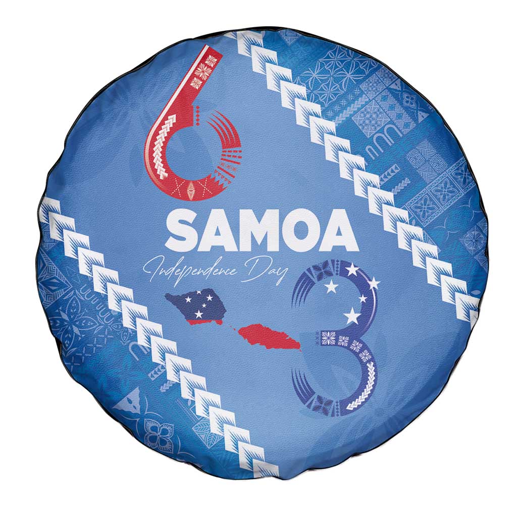 Samoa Independence Day Spare Tire Cover Anniversary 63th-Siapo Art
