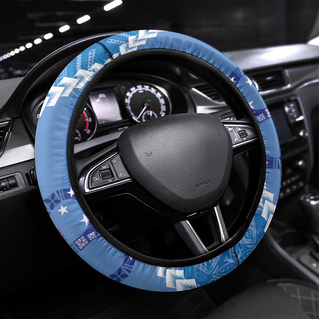 Samoa Independence Day Steering Wheel Cover Anniversary 63th-Siapo Art