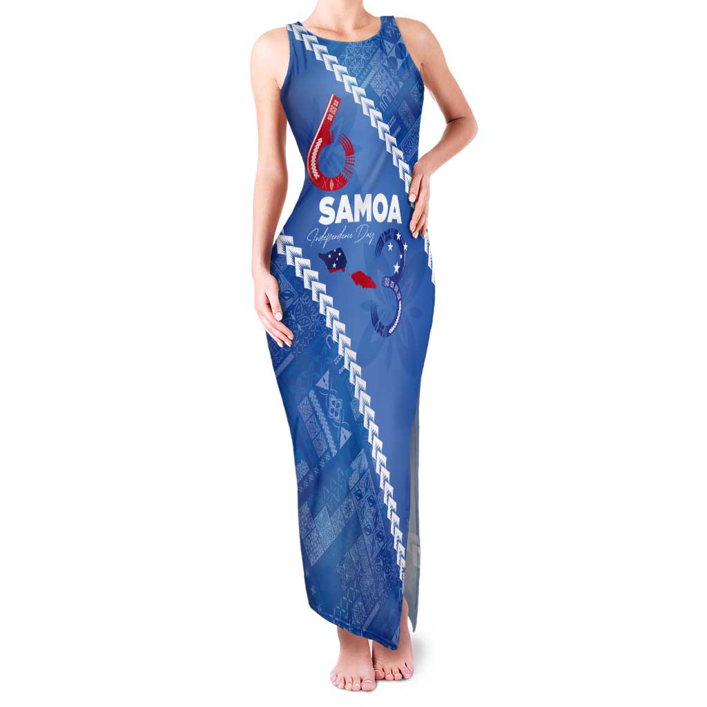 Samoa Independence Day Tank Maxi Dress Anniversary 63th-Siapo Art