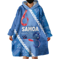 Samoa Independence Day Wearable Blanket Hoodie Anniversary 63th-Siapo Art