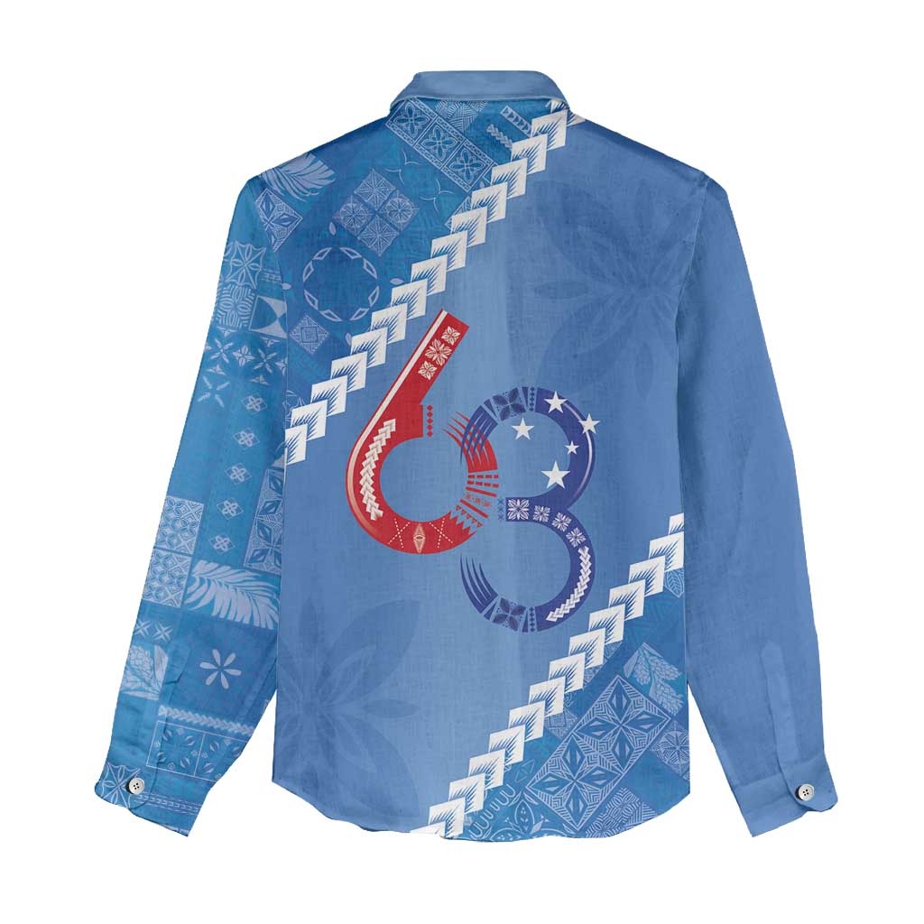 Samoa Independence Day Women Casual Shirt Anniversary 63th-Siapo Art