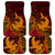 Hawaiian Volcano and Shark Car Mats Polynesian and Hibiscus Pattern Lava Color