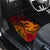 Hawaiian Volcano and Shark Car Mats Polynesian and Hibiscus Pattern Lava Color