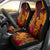 Hawaiian Volcano and Shark Car Seat Cover Polynesian and Hibiscus Pattern Lava Color