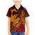 Hawaiian Volcano and Shark Family Matching Mermaid Dress and Hawaiian Shirt Polynesian and Hibiscus Pattern Lava Color