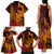 Hawaiian Volcano and Shark Family Matching Tank Maxi Dress and Hawaiian Shirt Polynesian and Hibiscus Pattern Lava Color