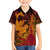 Hawaiian Volcano and Shark Hawaiian Shirt Polynesian and Hibiscus Pattern Lava Color