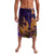 Hawaiian Volcano and Shark Lavalava Polynesian and Hibiscus Pattern Purple Yellow Gradient