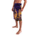 Hawaiian Volcano and Shark Lavalava Polynesian and Hibiscus Pattern Purple Yellow Gradient