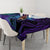 Hawaiian Volcano and Shark Tablecloth Polynesian and Hibiscus Pattern Purple Cyan Gradient