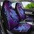 Hawaiian Volcano and Shark Car Seat Cover Polynesian and Hibiscus Pattern Violet Gradient