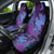 Hawaiian Volcano and Shark Car Seat Cover Polynesian and Hibiscus Pattern Violet Gradient