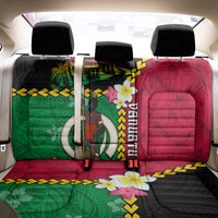 Vanuatu Nakamal and Plumeria Flowers Back Car Seat Cover Polynesian Pattern